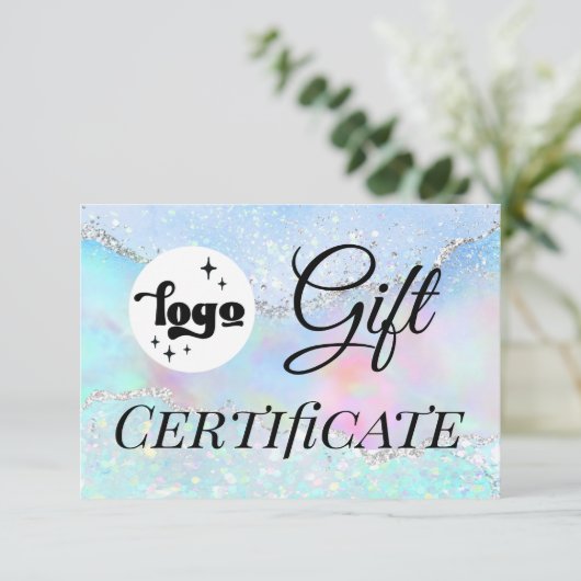 logo pastel faux glitter gift (Staand voorkant)