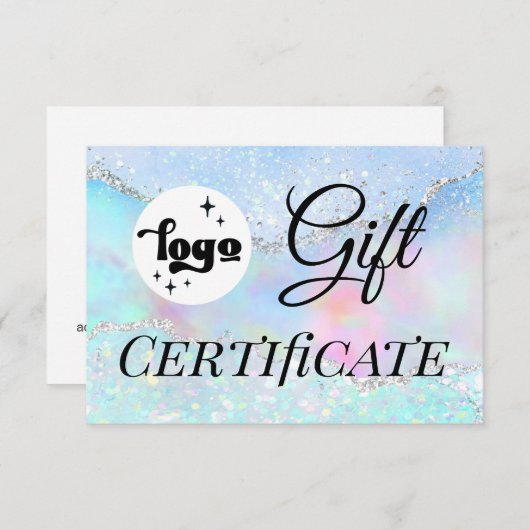 logo pastel faux glitter gift (Voorkant / Achterkant)