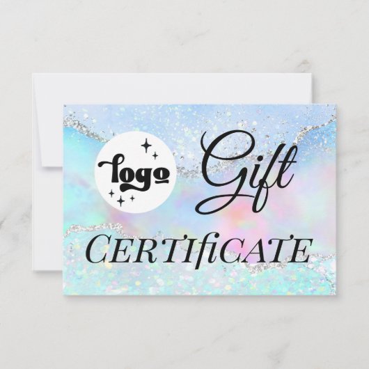 logo pastel nep glitters cadeaubon (Voorkant)