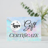 logo pastel nep glitters cadeaubon (Staand voorkant)