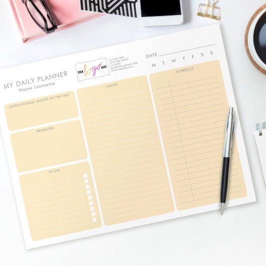 Logo Pastel Oranje Modern niet-gedateerd dagblad Notitieblok