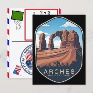 Logo patch embleem ontwerp vect voor Arches nation Feestdagenkaart