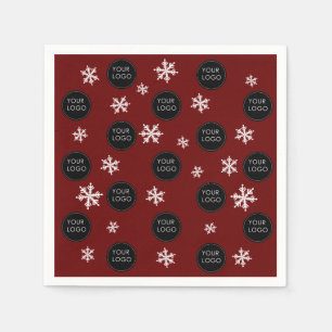 Logo Patroon Bedrijf Zakelijk Kerstmis Sneeuwvlokk Servet