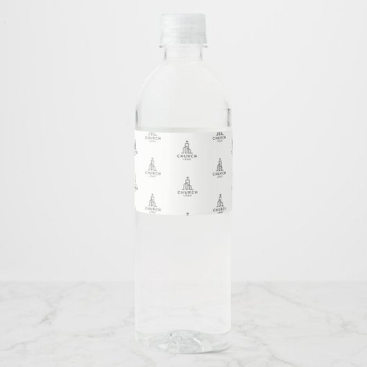 Logo Patroon Kerk Water Etiket (Voorkant)