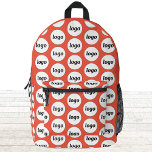 Logo Patroon Promotie Zakelijk Sinaasappel Bedrukte Rugzak<br><div class="desc">Voeg je eigen logo toe aan dit ontwerp. Minimalistisch en professioneel. Geweldig voor een promotieproduct voor uw medewerkers,  medewerkers,  klanten en klanten. Ideaal voor shows,  reizen,  zakelijke of sportevenementen en weggeefacties. Voor andere versies,  zie het collectie.</div>