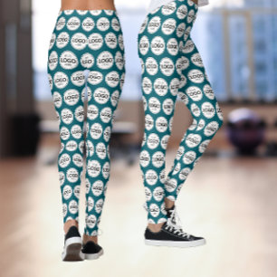 Logo Patroon Upload Teal Leggings