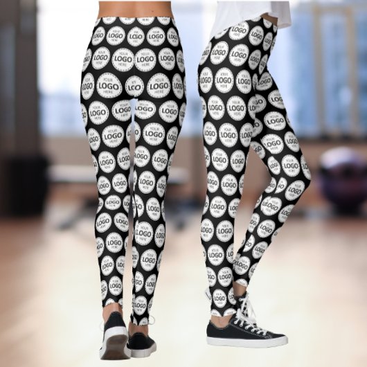 Logo Patroon Uploaden Zwart Leggings