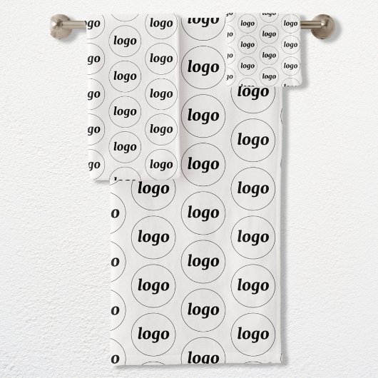 Logo Patroon Zakelijk Promotie Branding Wit Bad Handdoek