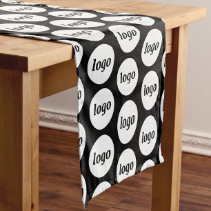 Logo Patroon Zakelijk Promotie Branding Zwart Korte Tafelloper