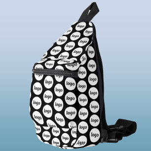 Logo Patroon Zakelijk Promotie Branding Zwart Sling Bag