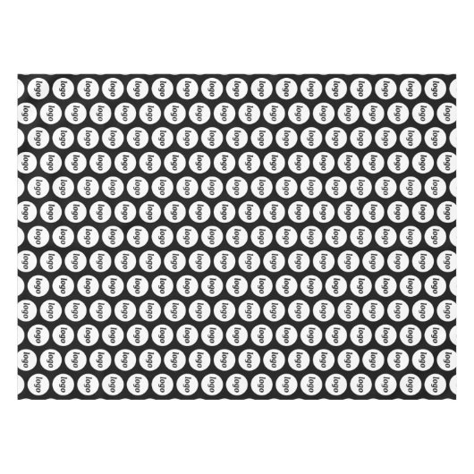 Logo Patroon Zakelijk Promotie Branding Zwart Tafelkleed (Voorkant (Horizontaal))