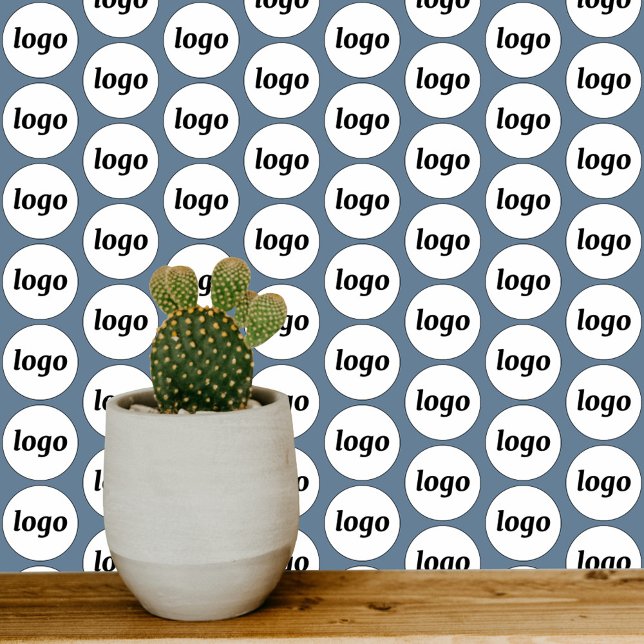 Logo Patroon Zakelijk Promotioneel Stoffig Blauw Behang (Simple logo pattern business promotional wallpaper)