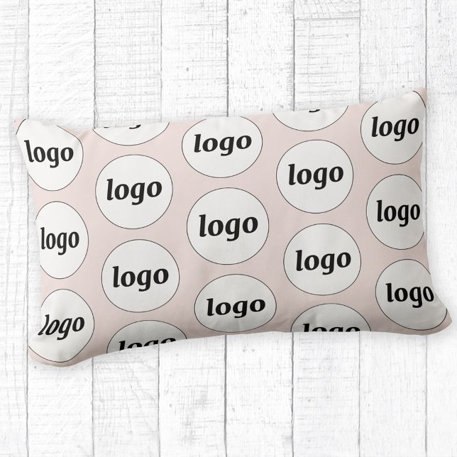 Logo Patroon Zakelijke Promotie Blush Roze Kussen (Simple logo pattern business promotional pillow)
