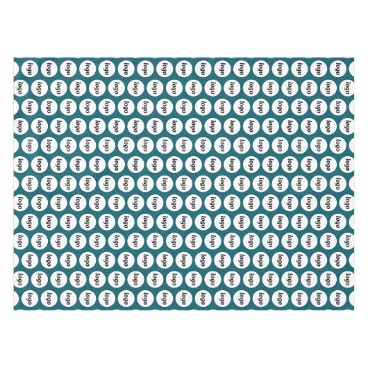 Logo Pattern Business Branding Blauwgroen Groen Tafelkleed (Voorkant (Horizontaal))