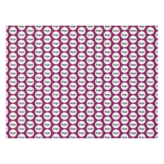 Logo Pattern Business Branding Cherry Pink Tafelkleed (Voorkant (Horizontaal))