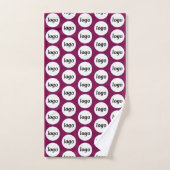 Logo Pattern Business Branding Dark Cherry Pink Bad Handdoek (Handdoek)