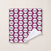 Logo Pattern Business Branding Dark Cherry Pink Bad Handdoek (Wasdoekje)
