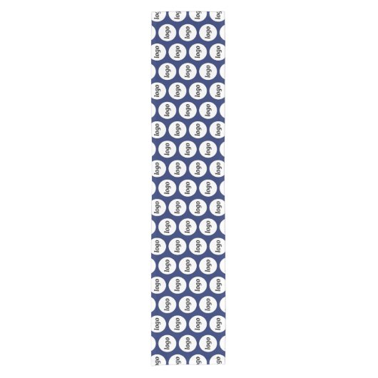 Logo Pattern Business Branding Marine Blauw Korte Tafelloper (Voorkant)