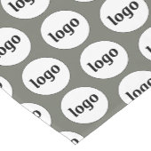 Logo Pattern Business Branding Sage Green Korte Tafelloper (Hoek)