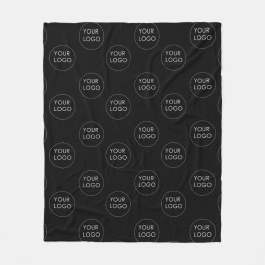 Logo Pattern Business Company Corporate Black Fleece Deken (Voorkant)