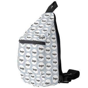 Logo Pattern Business Promotionele Branding Blauw Sling Bag