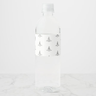 Logo Pattern Church Water Label Waterfles Etiket