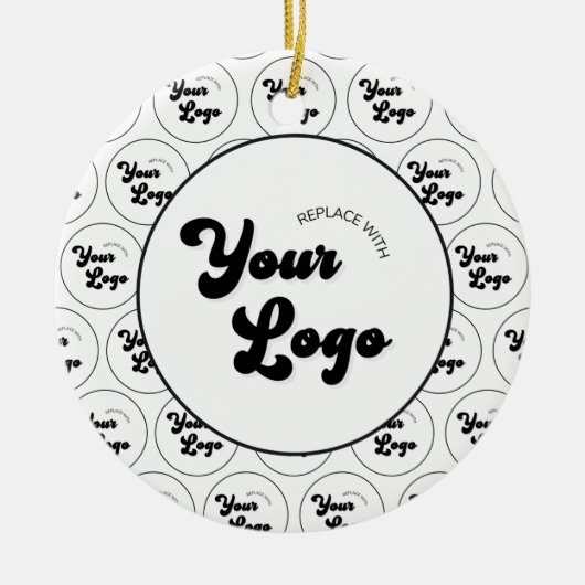 Logo Pattern Custom Business Bedrijf Keramisch Ornament (Voorkant)
