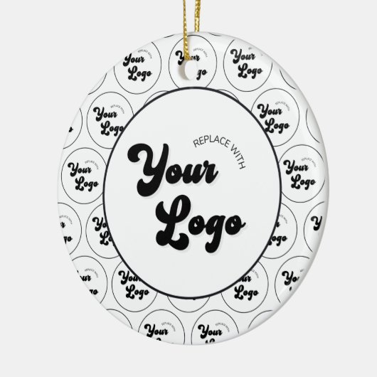 Logo Pattern Custom Business Bedrijf Keramisch Ornament (Links)