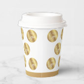 Logo Pattern Faux Gold Company Branded Event Papieren Bekers (Rechts)