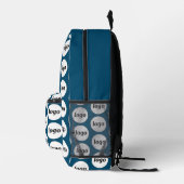 Logo Pattern Promotional Business Blauwgroen Groen Bedrukte Rugzak (Rechts)