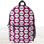 Logo Pattern Promotional Business Magenta Roze Bedrukte Rugzak<br><div class="desc">Voeg je eigen logo toe aan dit ontwerp. Minimalistisch en professioneel. Geweldig voor een promotieproduct voor uw medewerkers,  medewerkers,  klanten en klanten. Ideaal voor shows,  reizen,  zakelijke of sportevenementen en weggeefacties. Voor andere versies,  zie het collectie.</div>
