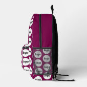 Logo Pattern Promotional Business Magenta Roze Bedrukte Rugzak (Rechts)