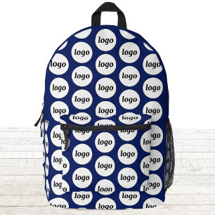 Logo Pattern Promotional Business Navy Blauw Bedrukte Rugzak