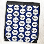 Logo Pattern Promotional Business Navy Blauw Trekkoord Rugzakje<br><div class="desc">Voeg je eigen logo toe aan dit ontwerp. Minimalistisch en professioneel. Geweldig voor een promotieproduct voor uw team,  medewerkers,  personeel,  klanten en klanten. Ideaal voor shows en bedrijfsevenementen. Voor andere versies,  zie het collectie.</div>