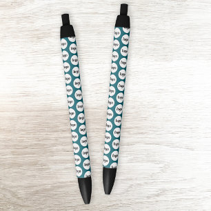 Logo Pattern Zakelijke Promotie Blauwgroen Groen Zwarte Inkt Pen