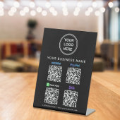 Logo Paypal Venmo CashApp Zelle QR Code Black Reclamebord Met Voetstuk