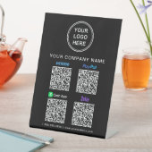 Logo Paypal Venmo CashApp Zelle QR Code Black Reclamebord Met Voetstuk (Insitu)