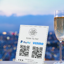 Logo PayPal Venmo Contactloze mobiele betaling toe Reclamebord Met Voetstuk