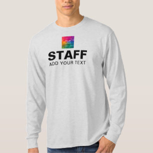 Logo Personeel Mannen ash Grey Long Hoeve T-shirt