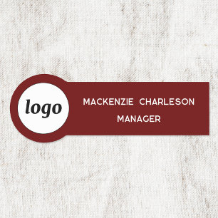 Logo Personeel Medewerkers Donkerrood Zakelijk Naamplaatje