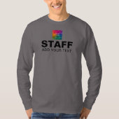 Logo Personeel team Lange hoes Mannen grijs T-shirt (Voorkant)
