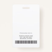 Logo personeel werknemers foto-ID gezondheidsbedri Badge (Achterkant)