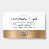 Logo Personeelsfoto ID Goud Badge (Achterkant)