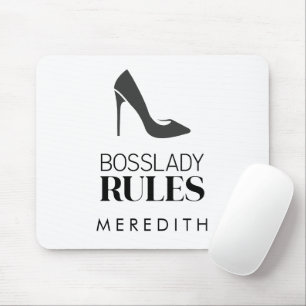 Logo Persoonlijk van Boss Lady Rules Muismat