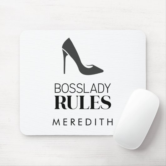Logo Persoonlijk van Boss Lady Rules Muismat (Met muis)