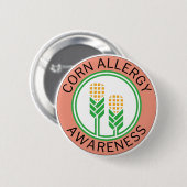 Logo Perzik Bewustzijn Maïsallergie Ronde Button 5,7 Cm (Voorkant /achterkant)