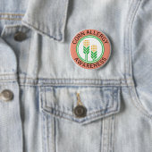 Logo Perzik Bewustzijn Maïsallergie Ronde Button 5,7 Cm (In situ)