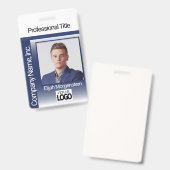 Logo Photo Badge - Donkerblauw en Wit (Voor- en achterkant)