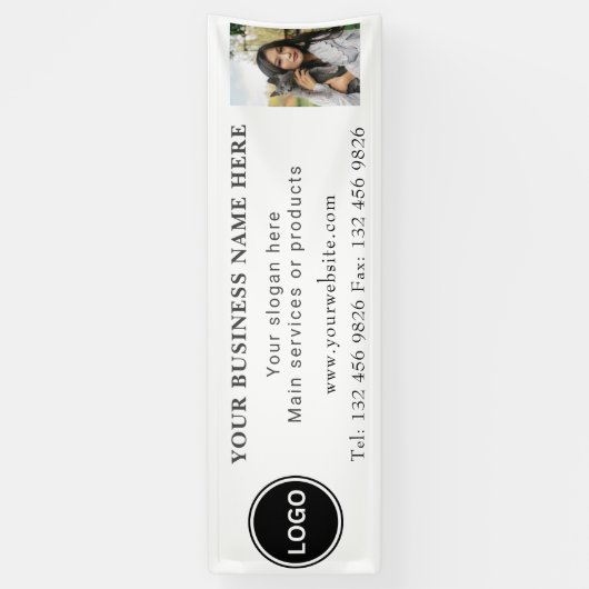 Logo Photo Business Contactgegevens bewerkbaar Spandoek (Verticaal)