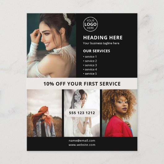 Logo Photo Business Marketing Zwart Flyer (Voorkant)